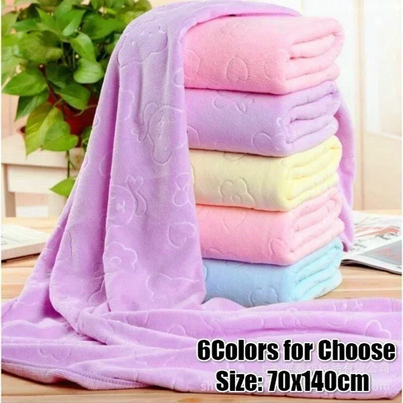 Home Textiles Face Towel - 2026 70*140cm Microfiber Geëmbosseerde Berenbadhanddoek Effen